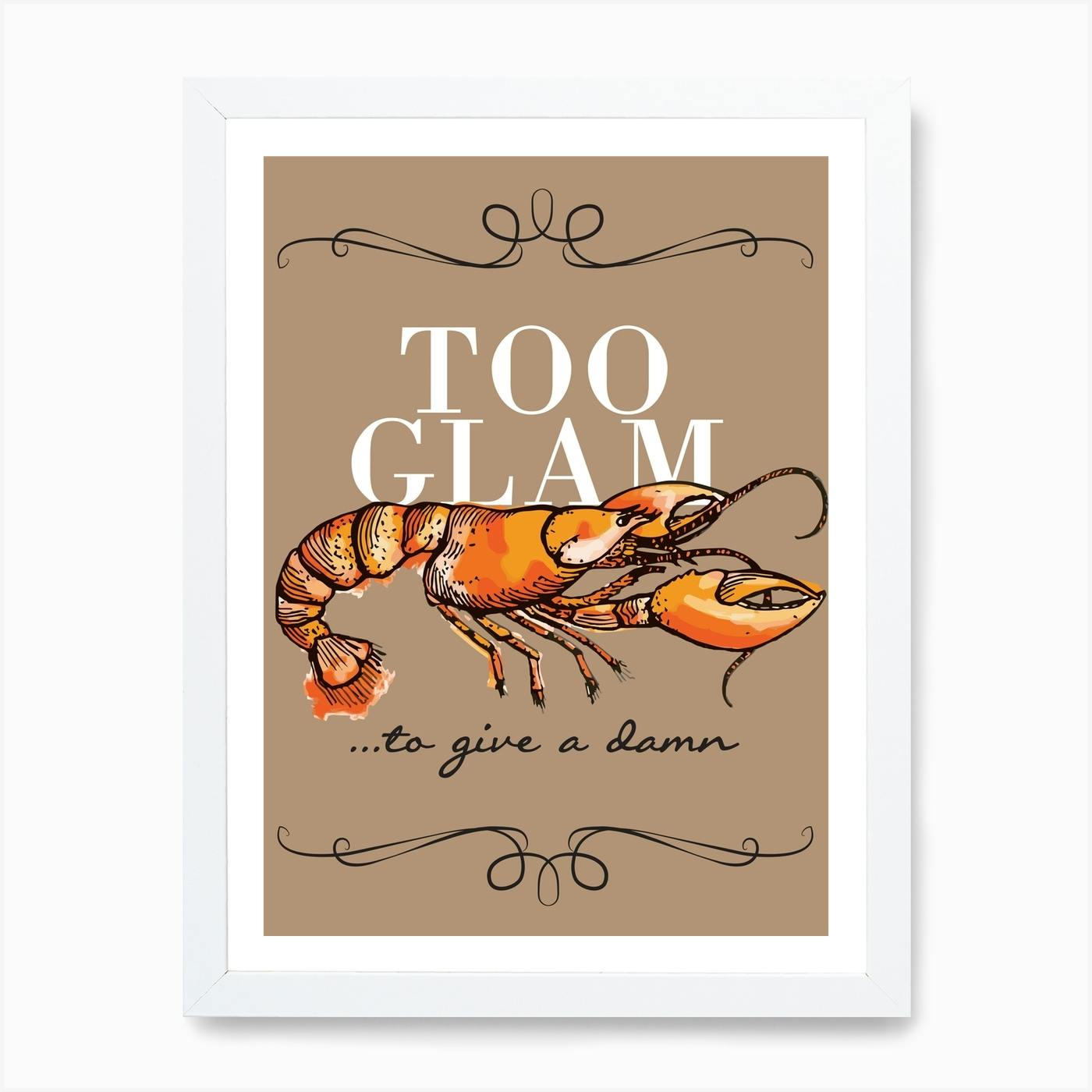 Too Glam To Give A Damn Nordic Home Decor Typography Poster Geometric Prints